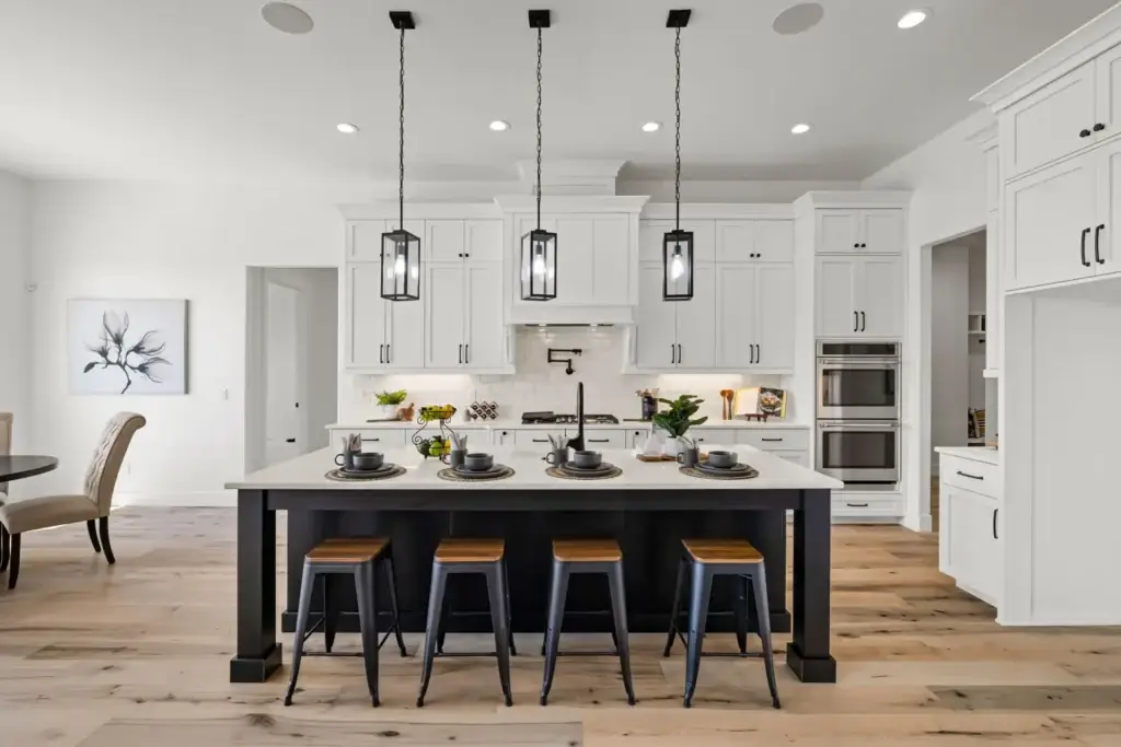 Luxury kitchen with large island built by Pleasant View