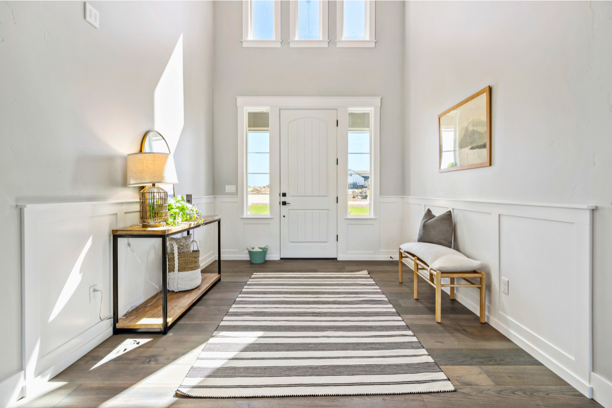 Natural light illuminating an entryway in a luxury Idaho home