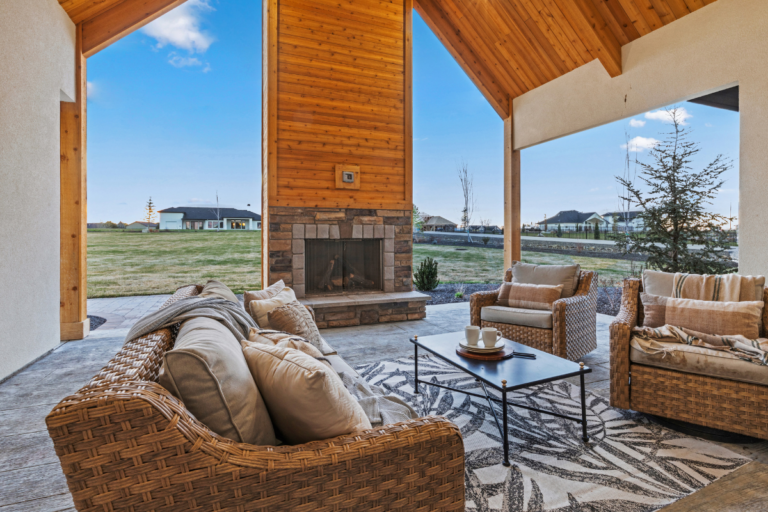 Luxury outdoor living room in Idaho