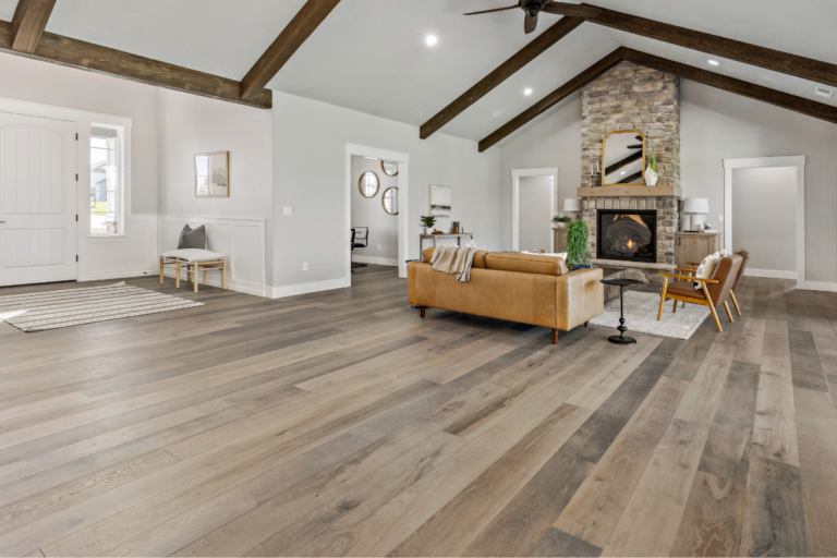 Luxury vinyl plank wood flooring in a custom home in Idaho