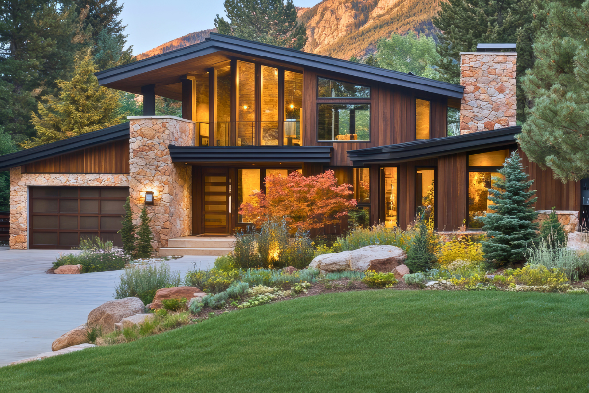 Modern Idaho home on a sloped lot